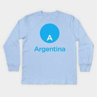 Argentina - Marca Pais Argentina Kids Long Sleeve T-Shirt